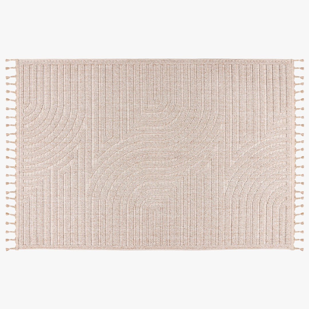 LUXOR 2 Tapis tissé à franges beige - 160x230 cm - Tapis - Mobilier Deco