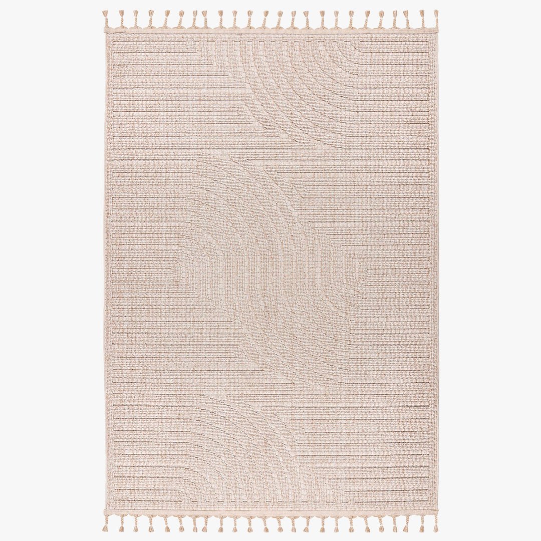 LUXOR 2 Tapis tissé à franges beige - 160x230 cm - Tapis - Mobilier Deco
