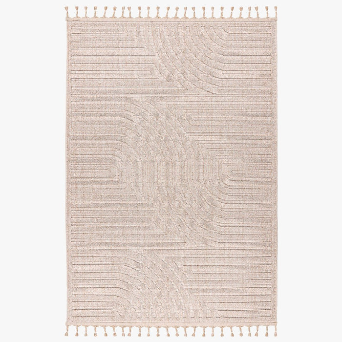 LUXOR 2 Tapis tissé à franges beige - 160x230 cm