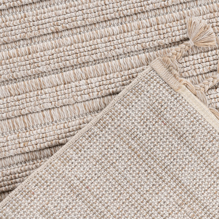 LUXOR 2 Tapis tissé à franges beige - 160x230 cm
