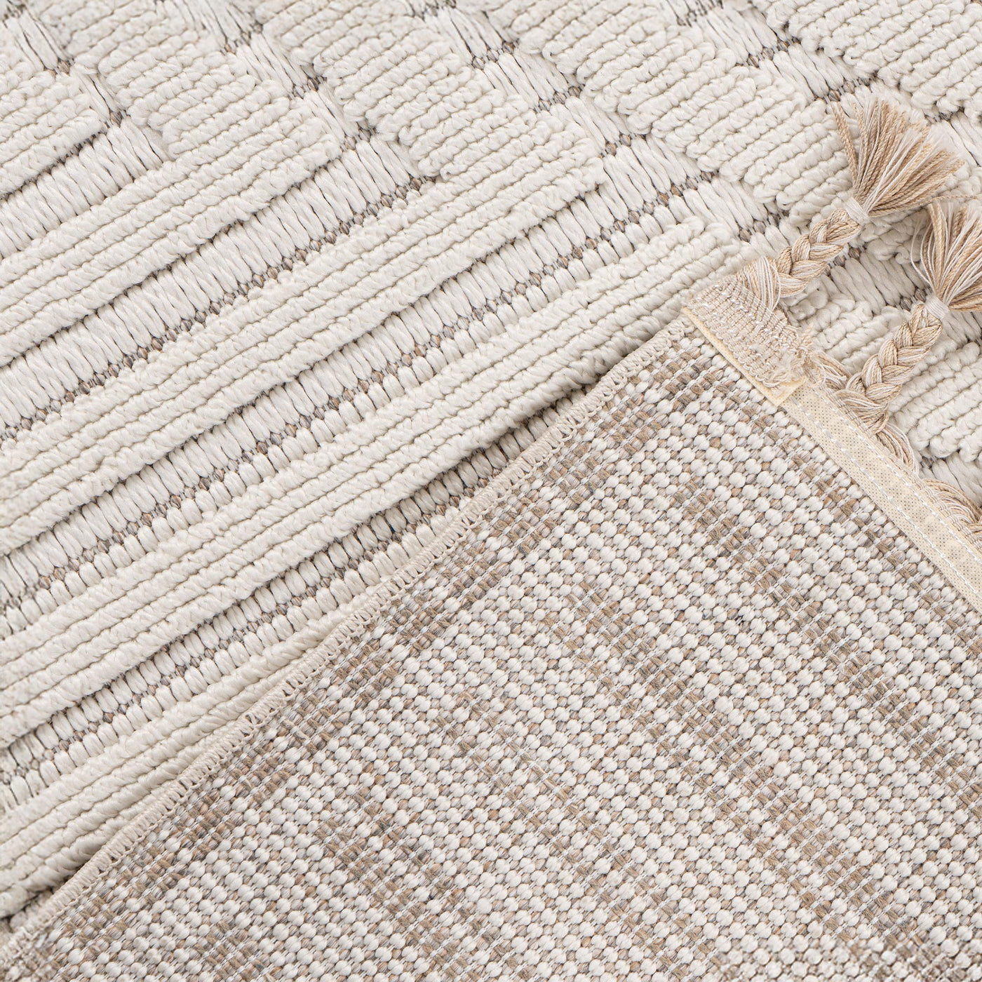 LUXOR 2 Tapis tissé à franges blanc écru - 160x230 cm - Tapis - Mobilier Deco