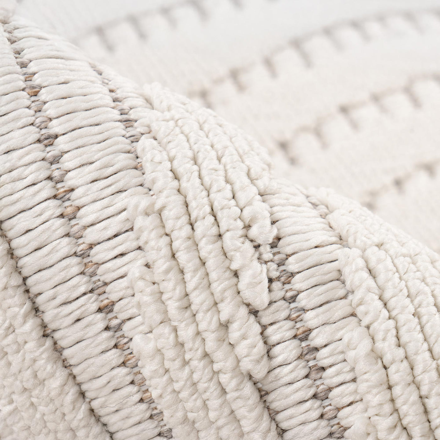 LUXOR 2 Tapis tissé à franges blanc écru - 160x230 cm