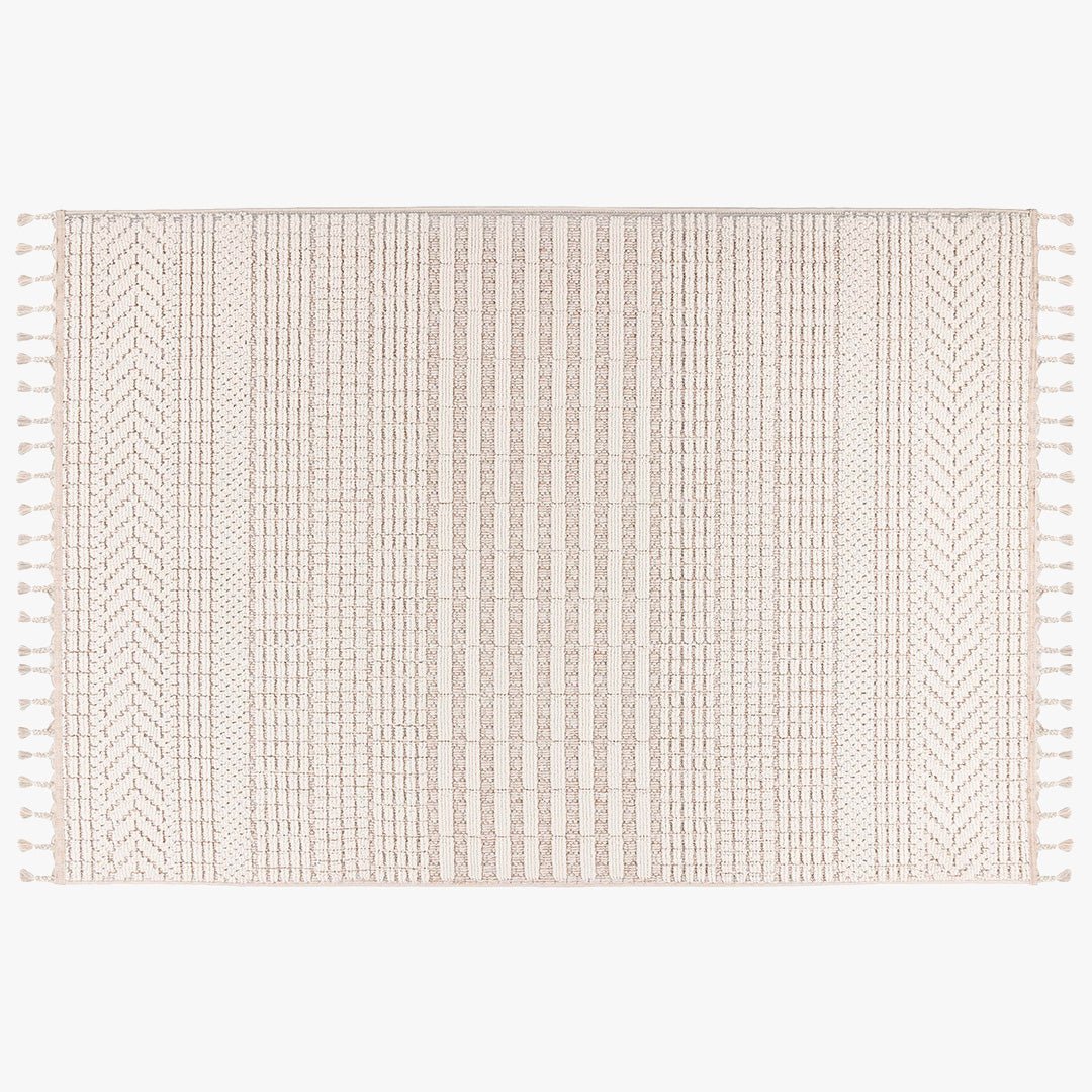 LUXOR Tapis tissé à franges écru - 160x230 cm - Tapis - Mobilier Deco