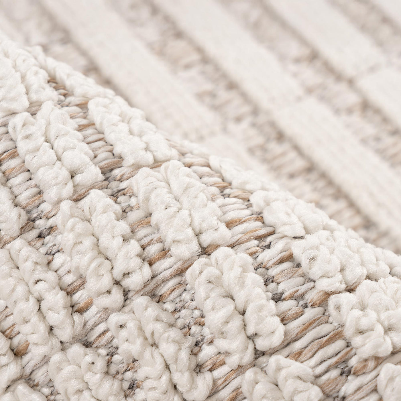 LUXOR Tapis tissé à franges écru - 160x230 cm