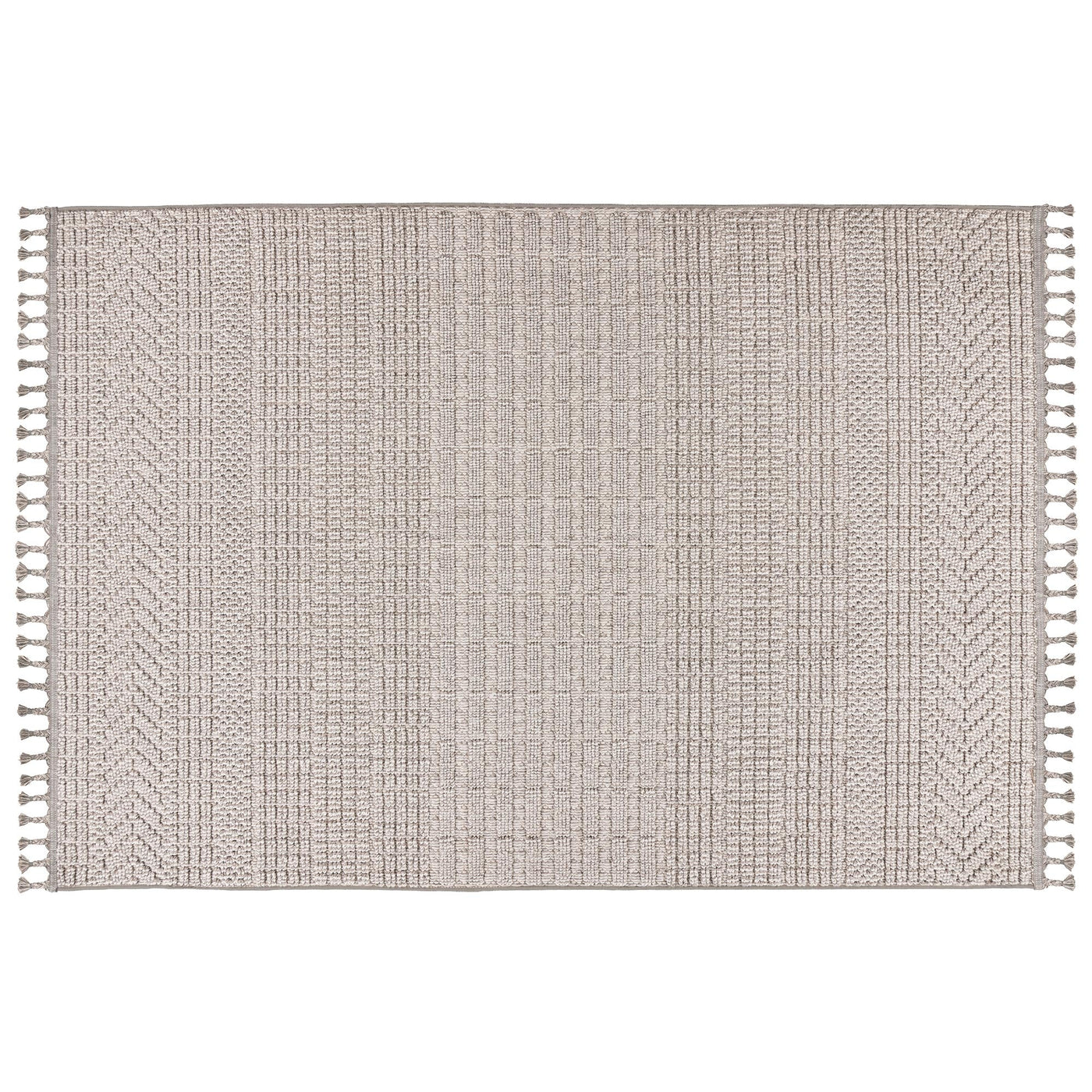 LUXOR Tapis tissé à franges taupe - 160x230 cm - Tapis - Mobilier Deco