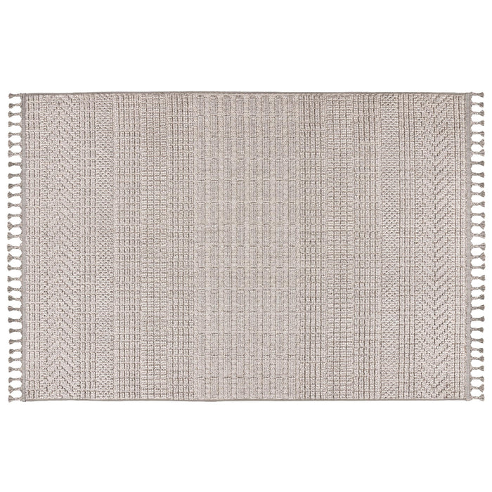 LUXOR Tapis tissé à franges taupe - 160x230 cm