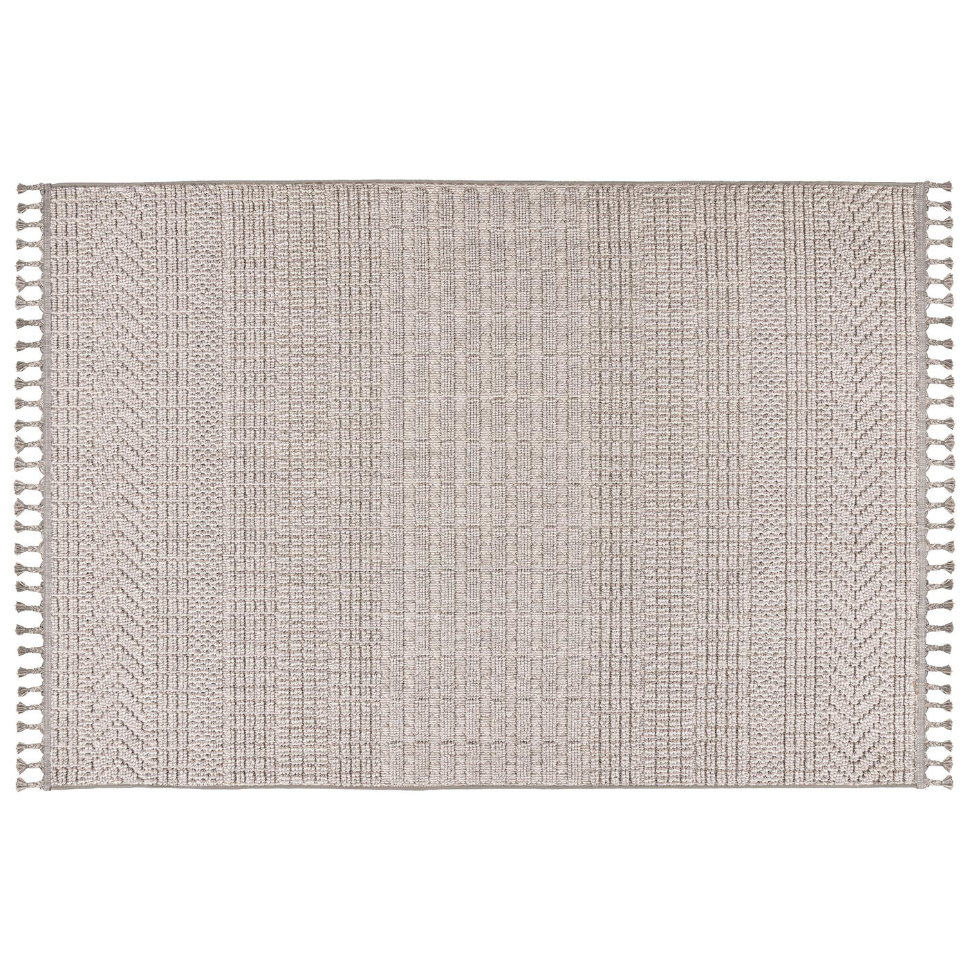 LUXOR Tapis tissé à franges taupe - 160x230 cm