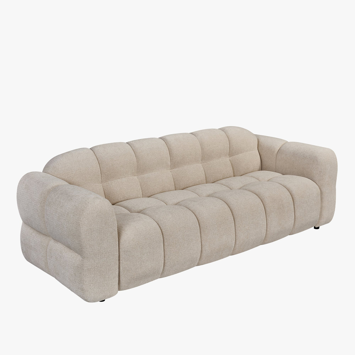 LYRA Canapé 3 places en tissu beige - Canapés fixes - Mobilier Deco
