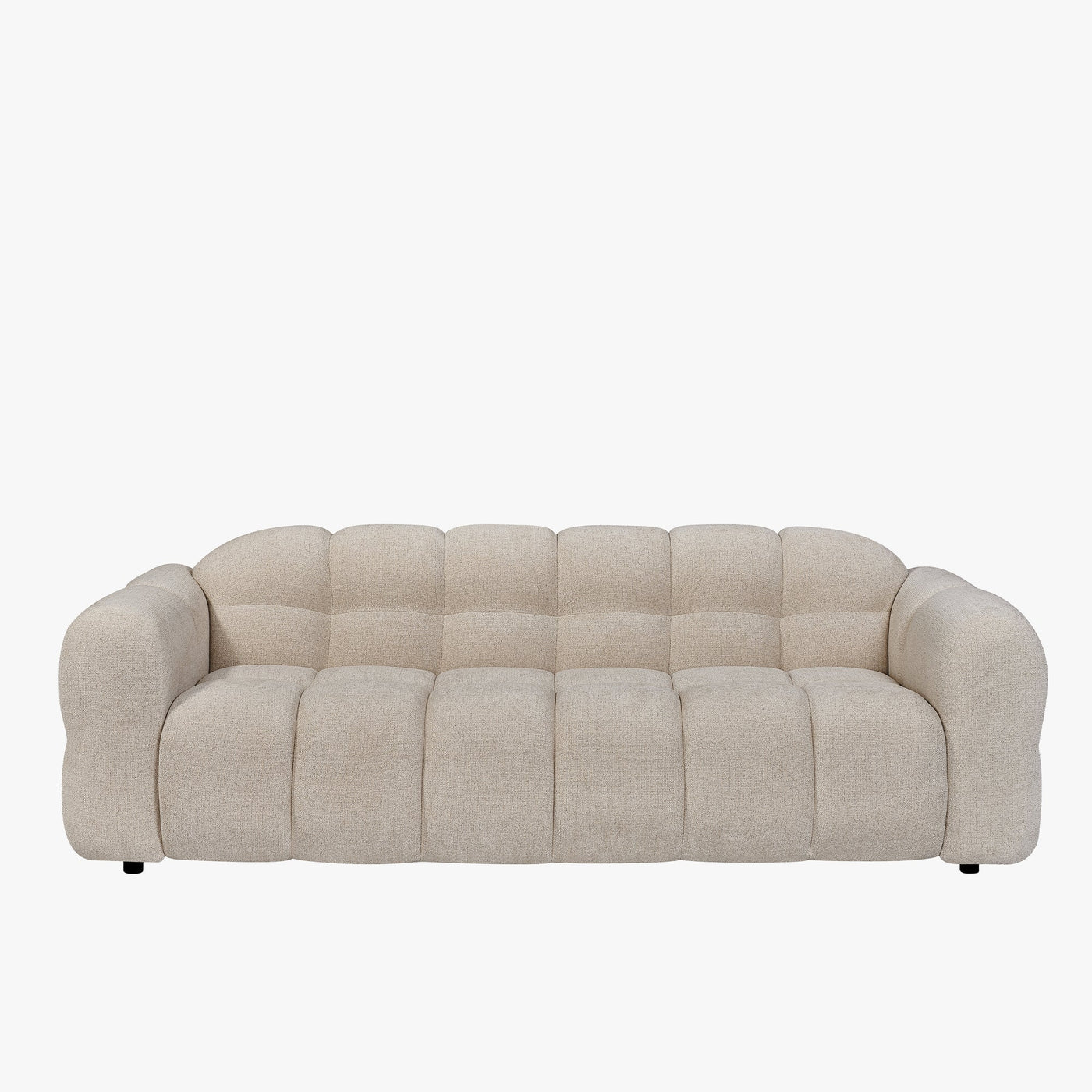 LYRA Canapé 3 places en tissu beige - Canapés fixes - Mobilier Deco