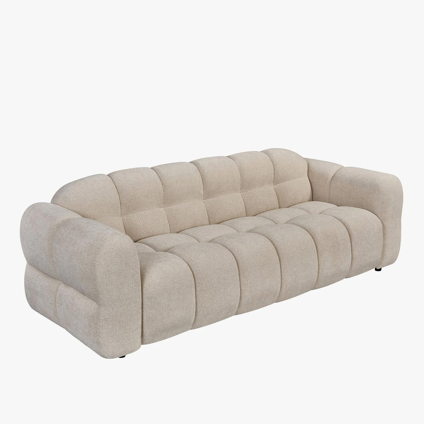LYRA Canapé 3 places en tissu beige - Canapés fixes - Mobilier Deco