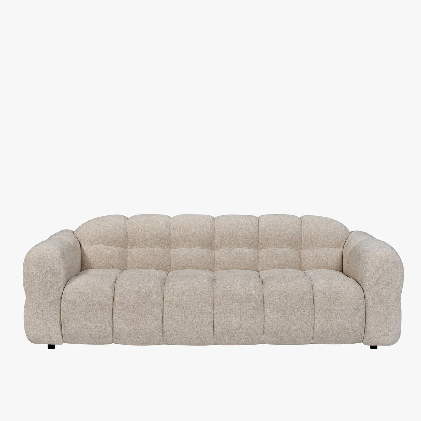 LYRA Canapé 3 places en tissu beige - Canapés fixes - Mobilier Deco