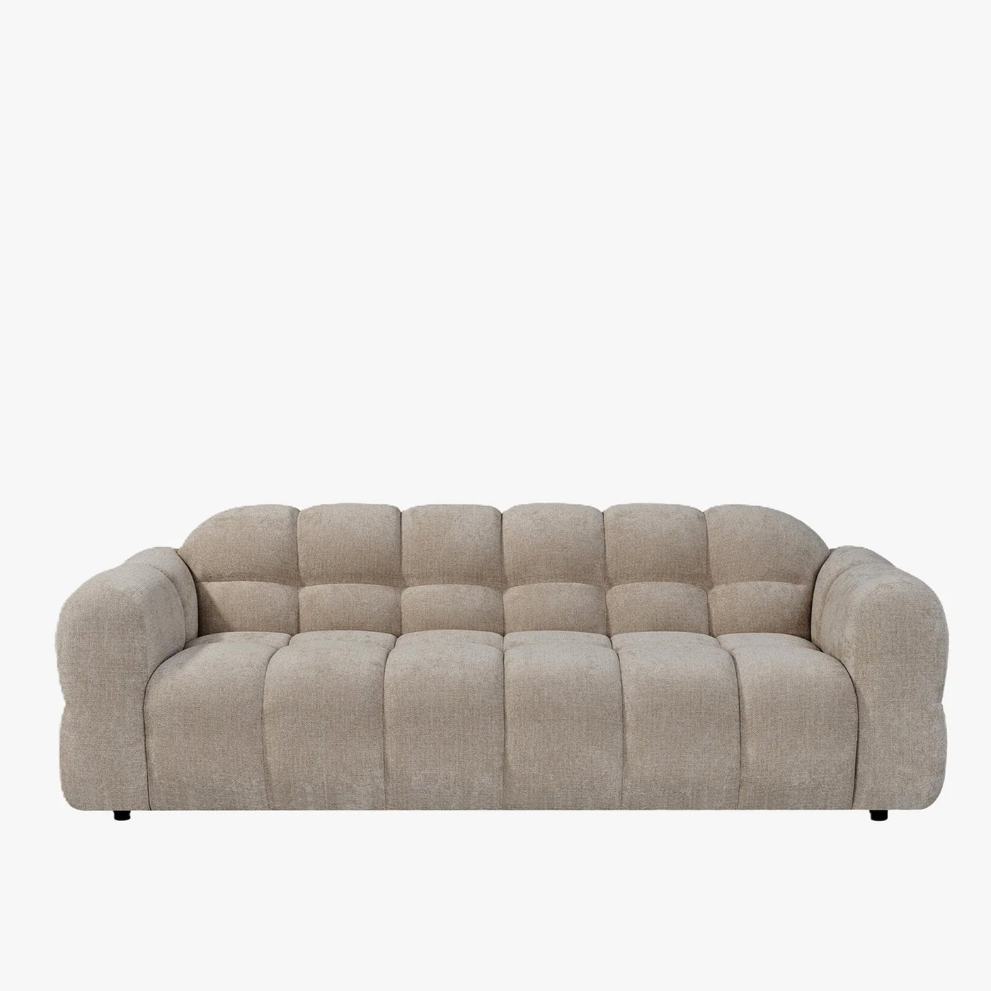 LYRA Canapé 3 places en tissu beige foncé - Canapés fixes - Mobilier Deco