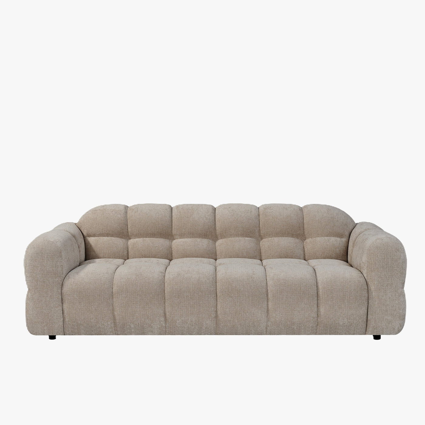 LYRA Canapé 3 places en tissu beige foncé - Canapés fixes - Mobilier Deco
