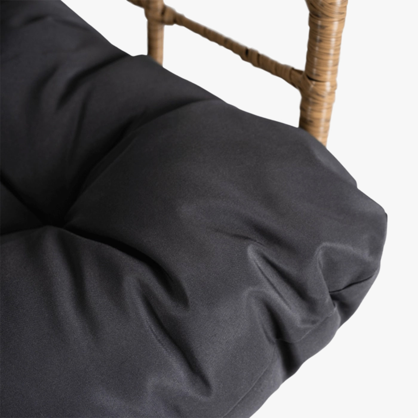 MADISON Fauteuil de jardin couleur bois et gris foncé pieds en métal noir