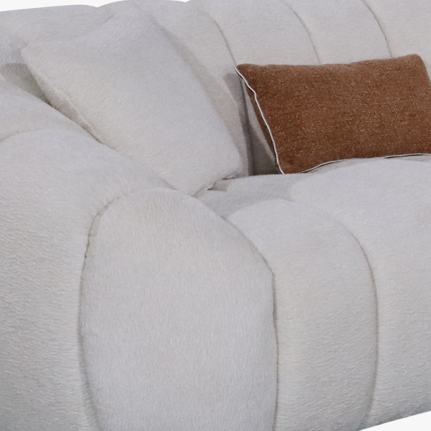MADY Canapé d'angle réversible en tissu blanc écru - Canapés d'angle - Mobilier Deco