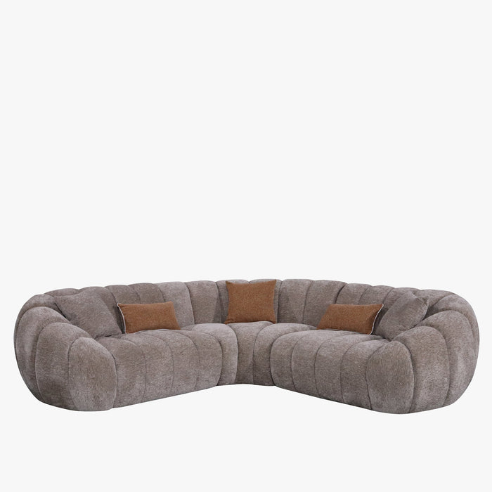 MADY Canapé d'angle réversible en tissu taupe