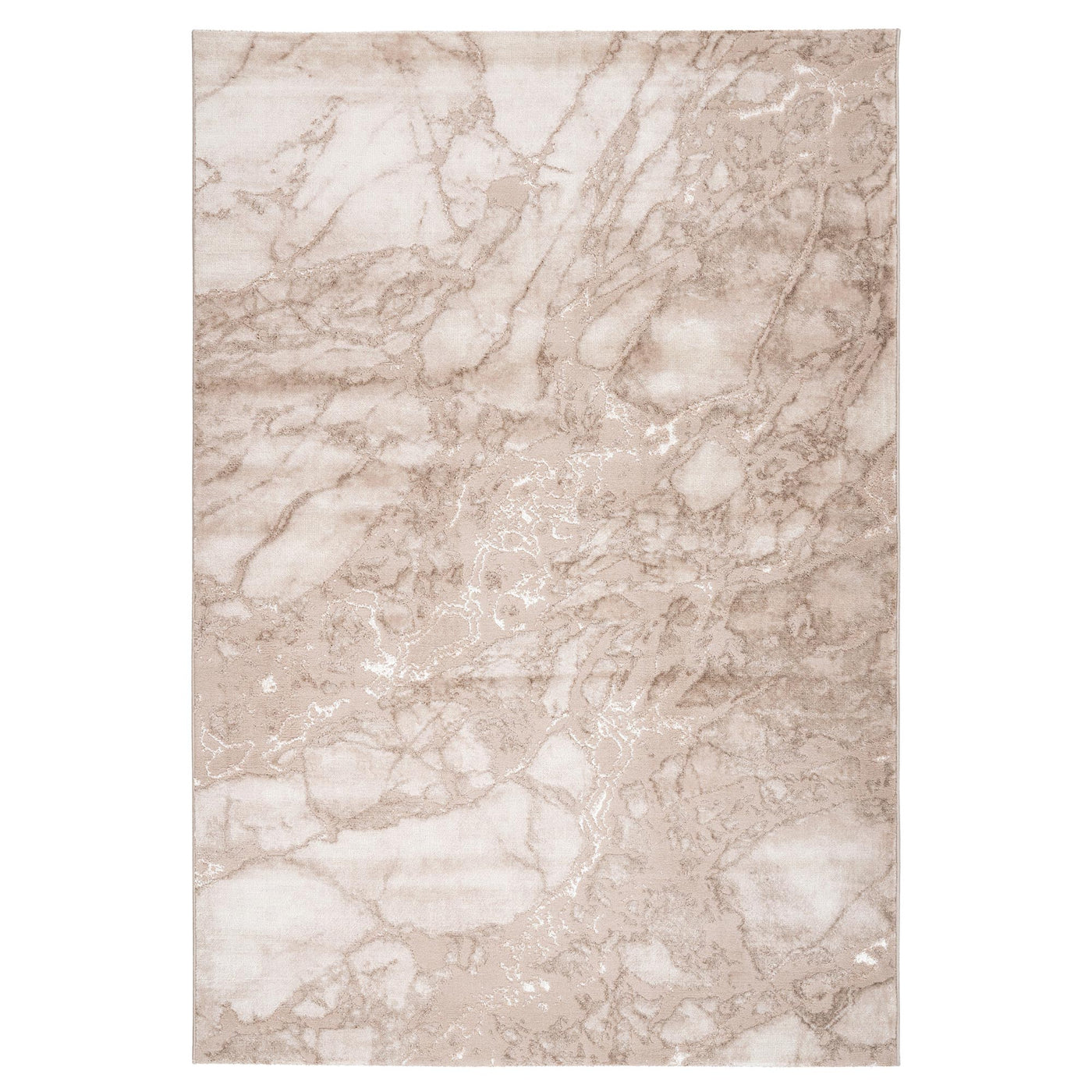 MARMARIS Tapis en tissu à veinure marbré beige -160x230 cm
