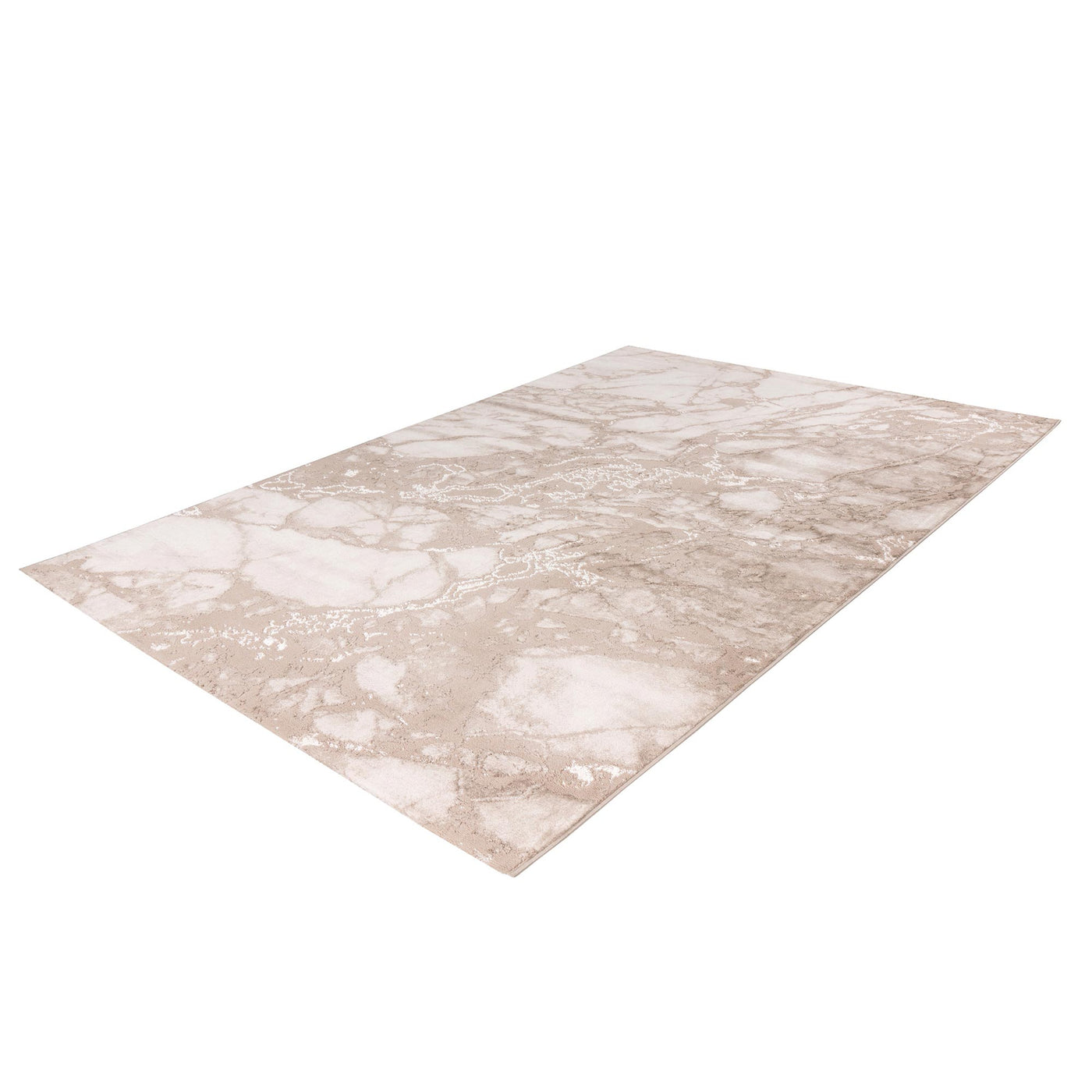 MARMARIS Tapis en tissu à veinure marbré beige -160x230 cm