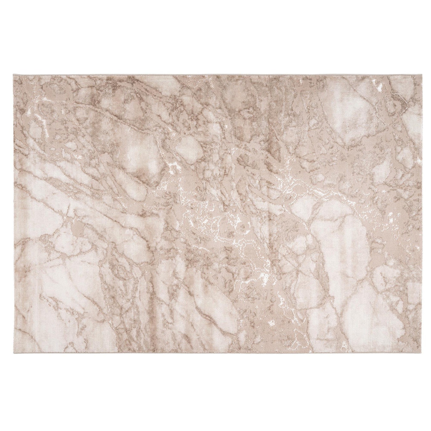 MARMARIS Tapis en tissu à veinure marbré beige -160x230 cm