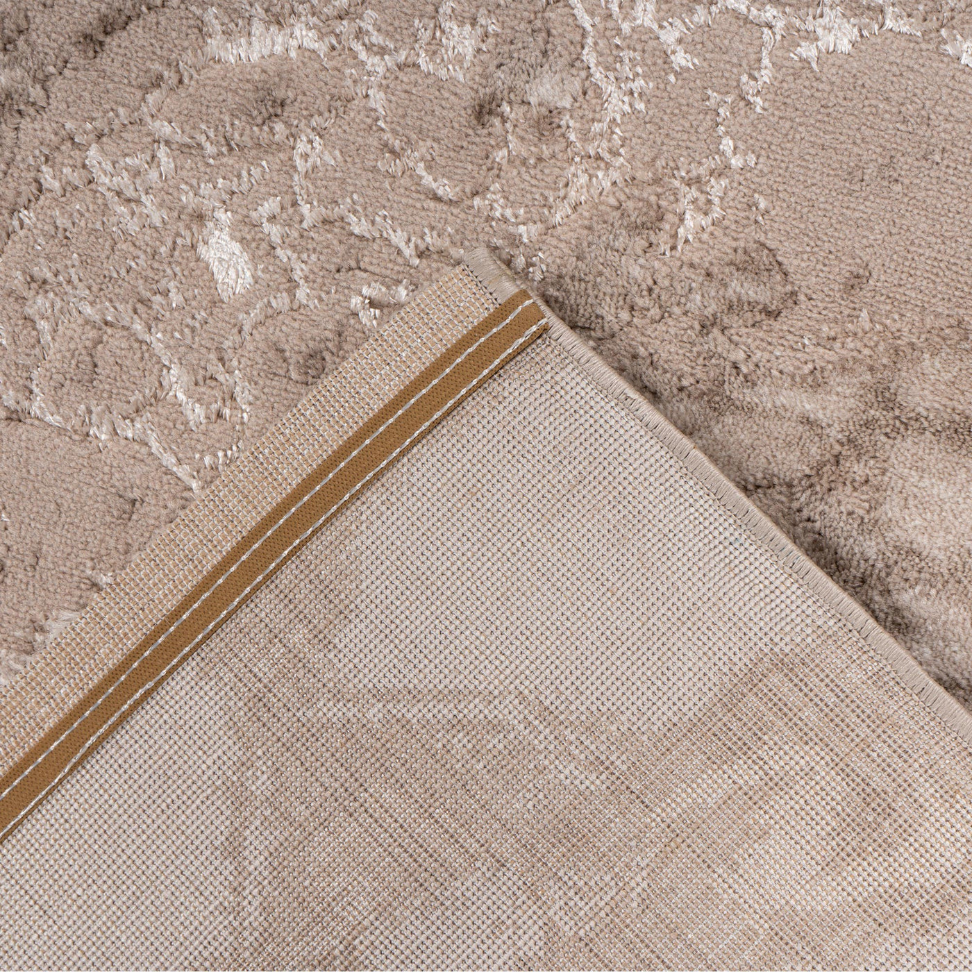 MARMARIS Tapis en tissu à veinure marbré beige -160x230 cm