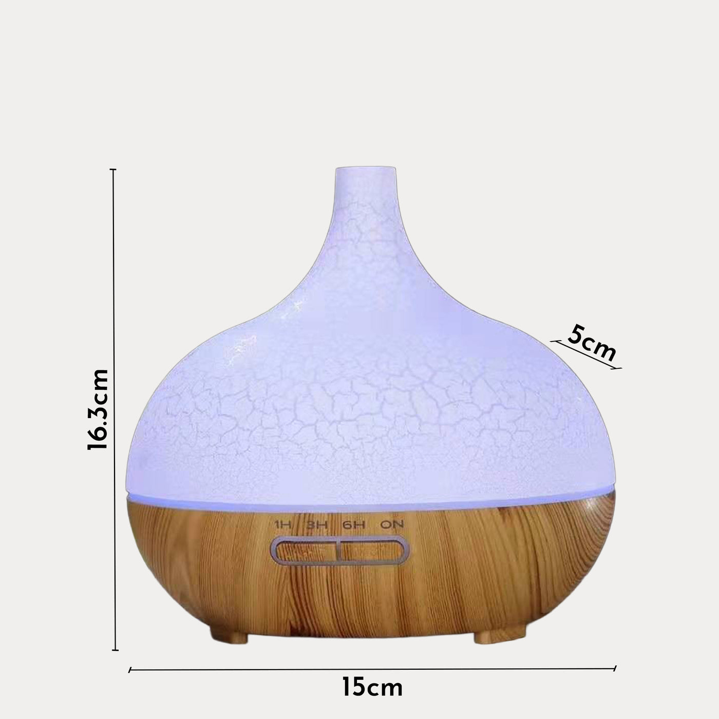 MAROS Diffuseur d'huiles essentielles à LED couleur bois et blanc