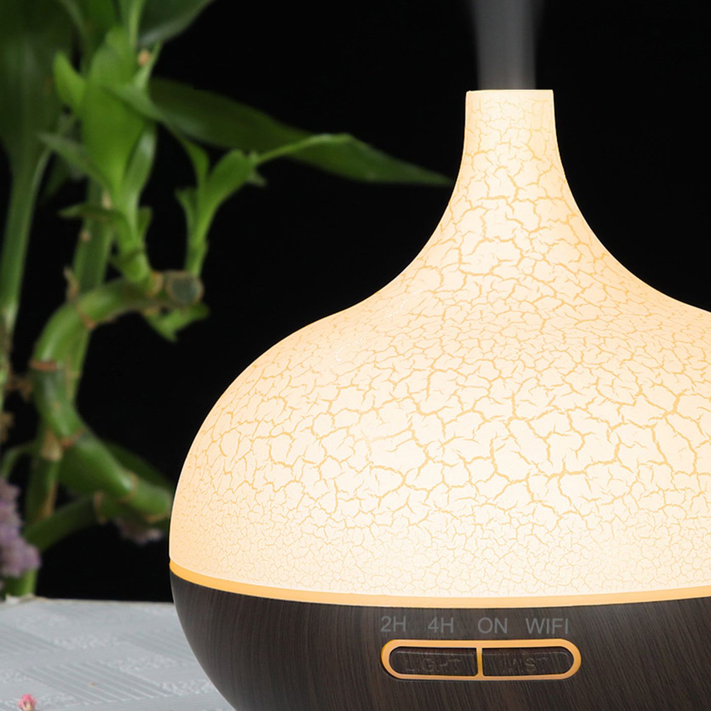 MAROS Diffuseur d'huiles essentielles à LED noir et blanc