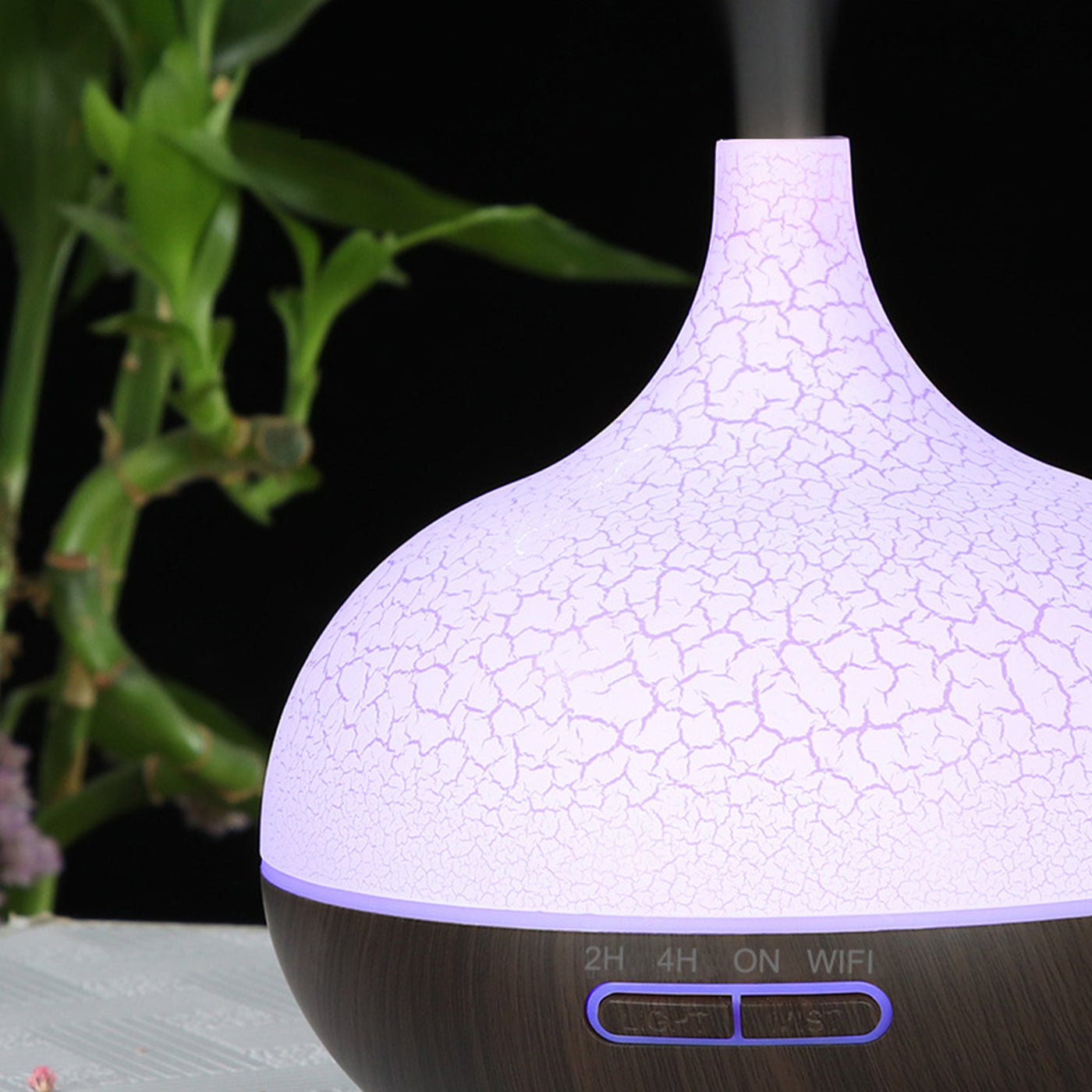 MAROS Diffuseur d'huiles essentielles à LED noir et blanc