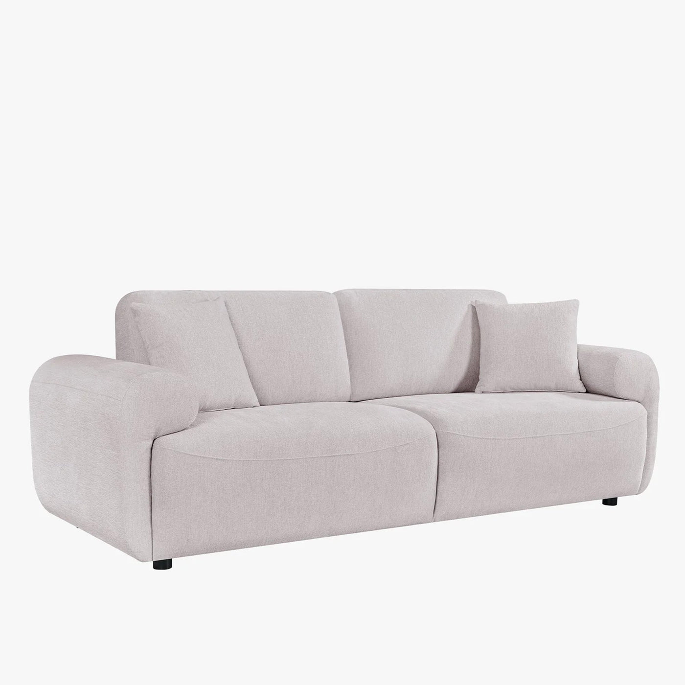 MARY Canapé 3 places avec dossier amovible en tissu beige - Canapés fixes - Mobilier Deco