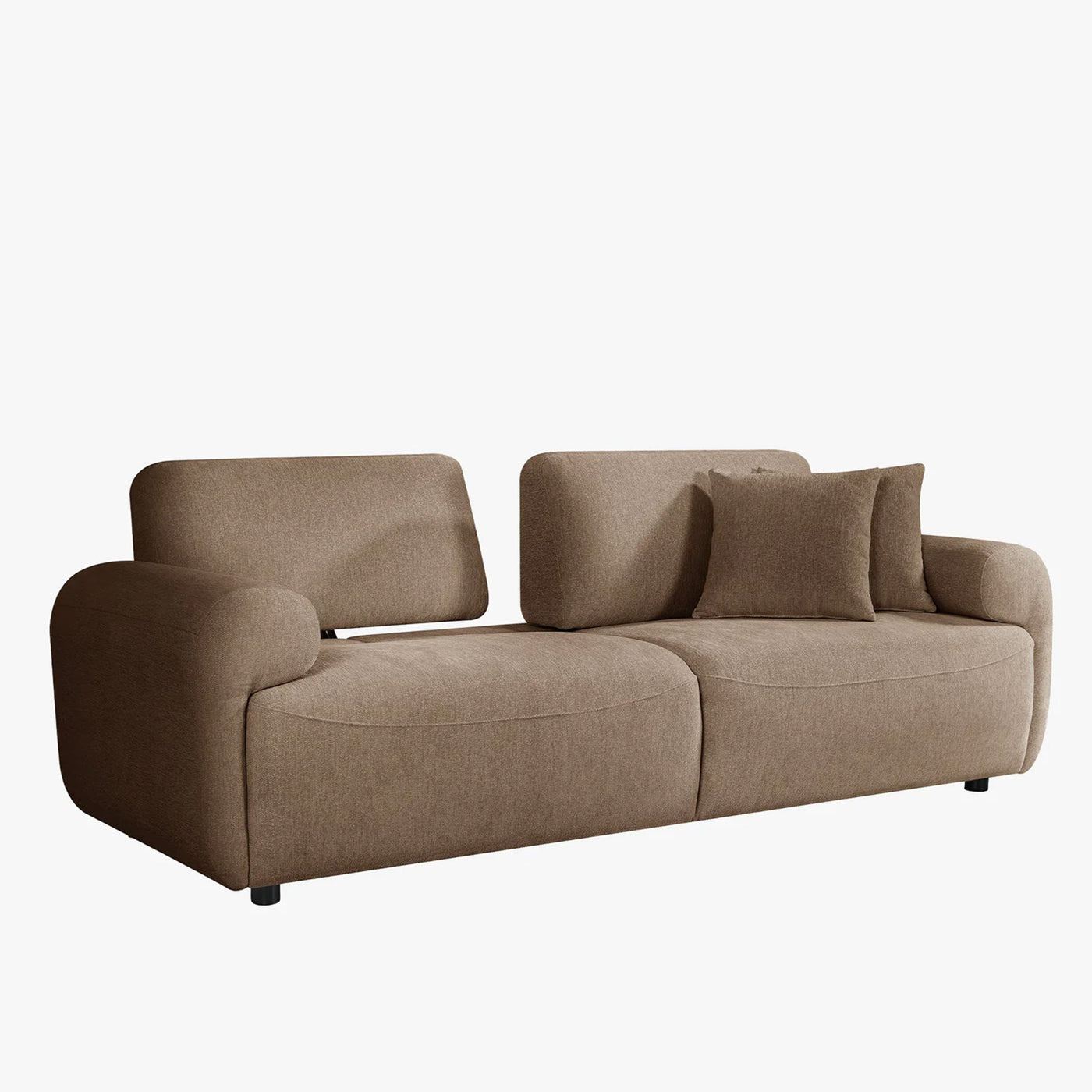 MARY Canapé 3 places avec dossier amovible en tissu taupe - Canapés fixes - Mobilier Deco