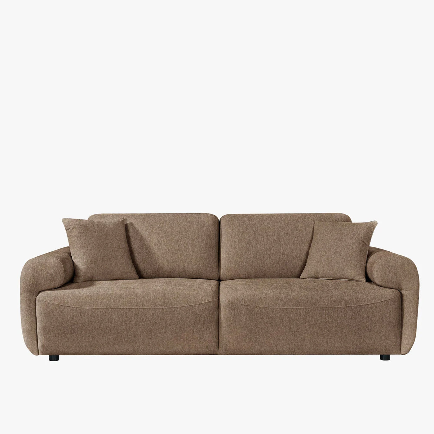 MARY Canapé 3 places avec dossier amovible en tissu taupe - Canapés fixes - Mobilier Deco