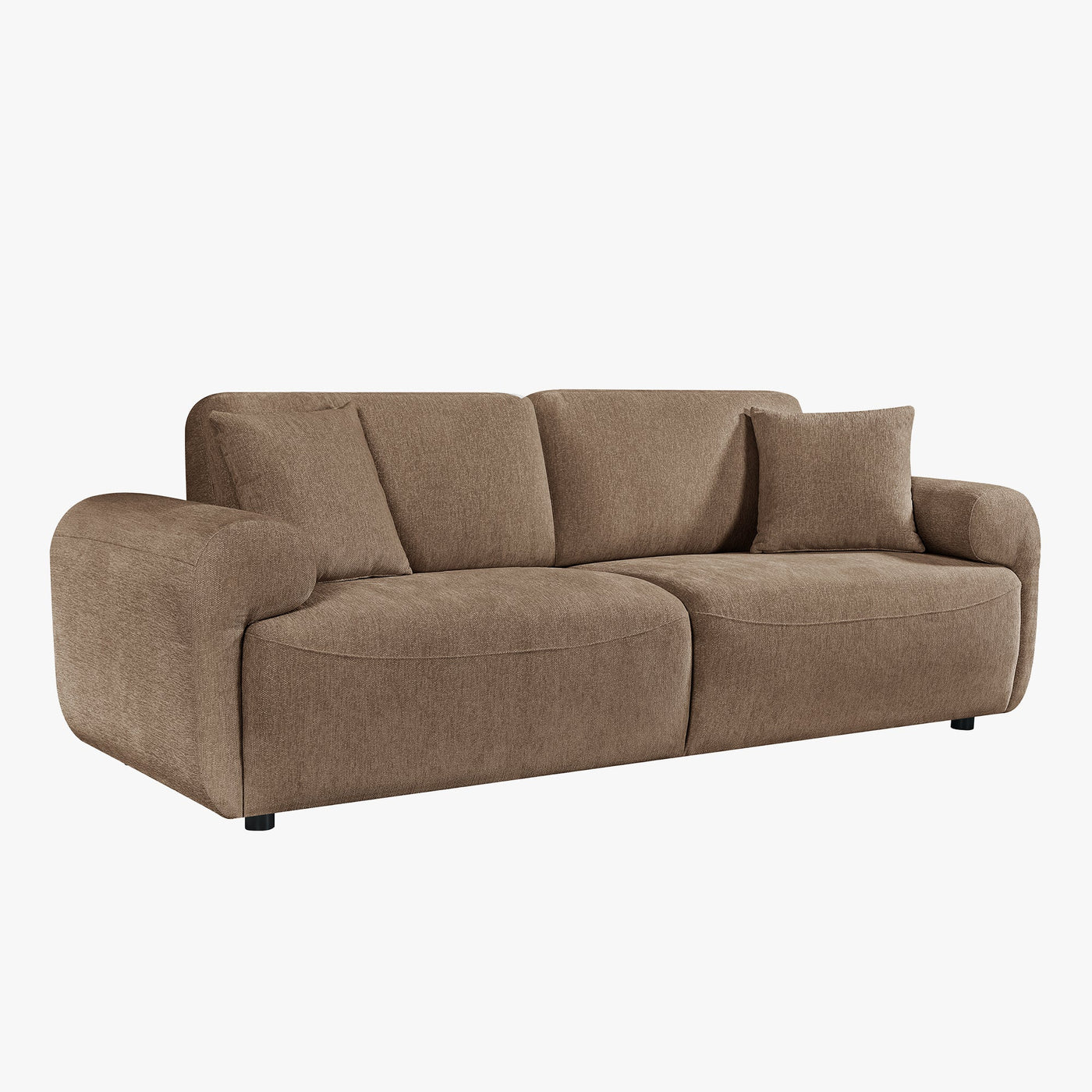MARY Canapé 3 places avec dossier amovible en tissu taupe - Canapés fixes - Mobilier Deco