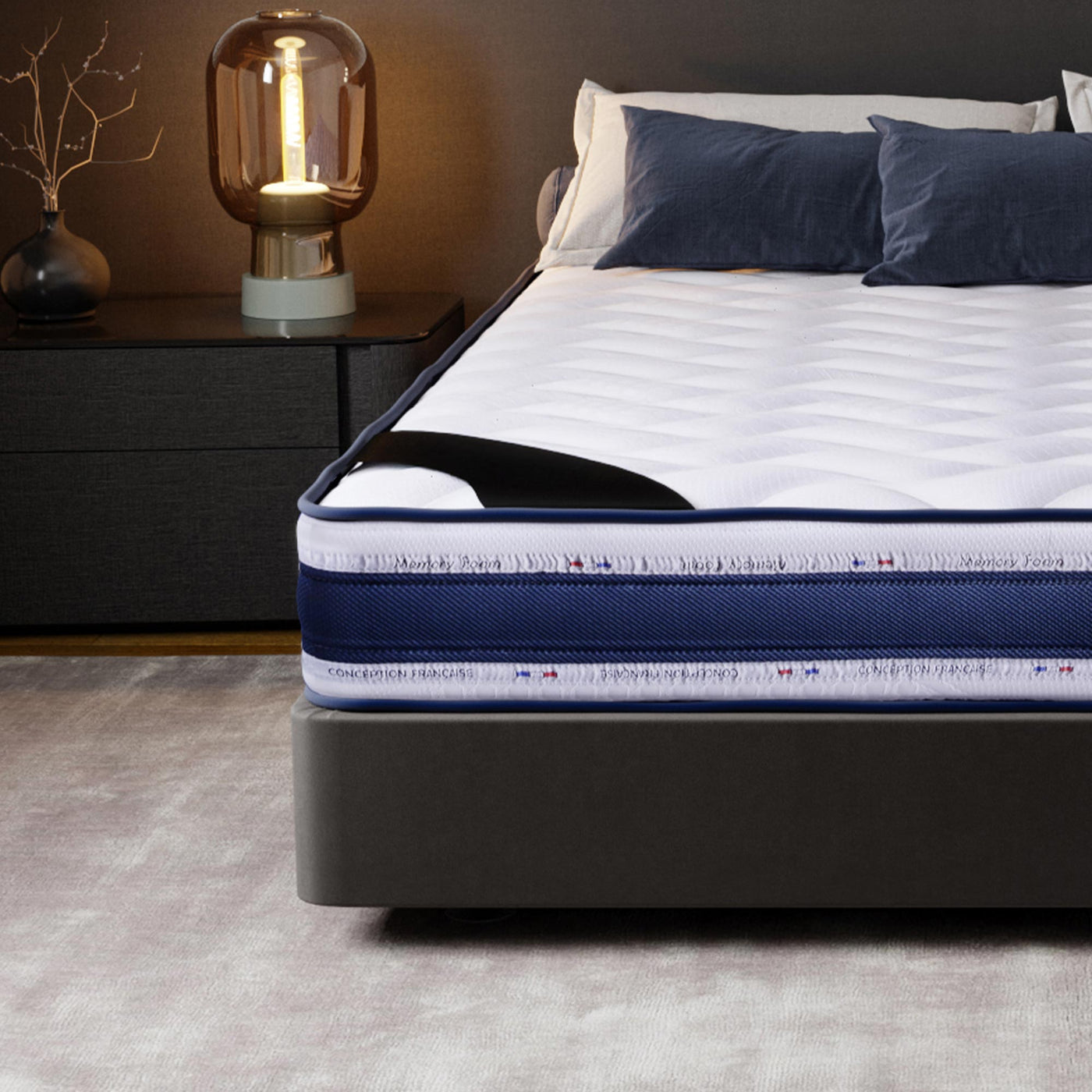 MATIAS Matelas mémoire de forme 160x200 cm épaisseur 22 cm