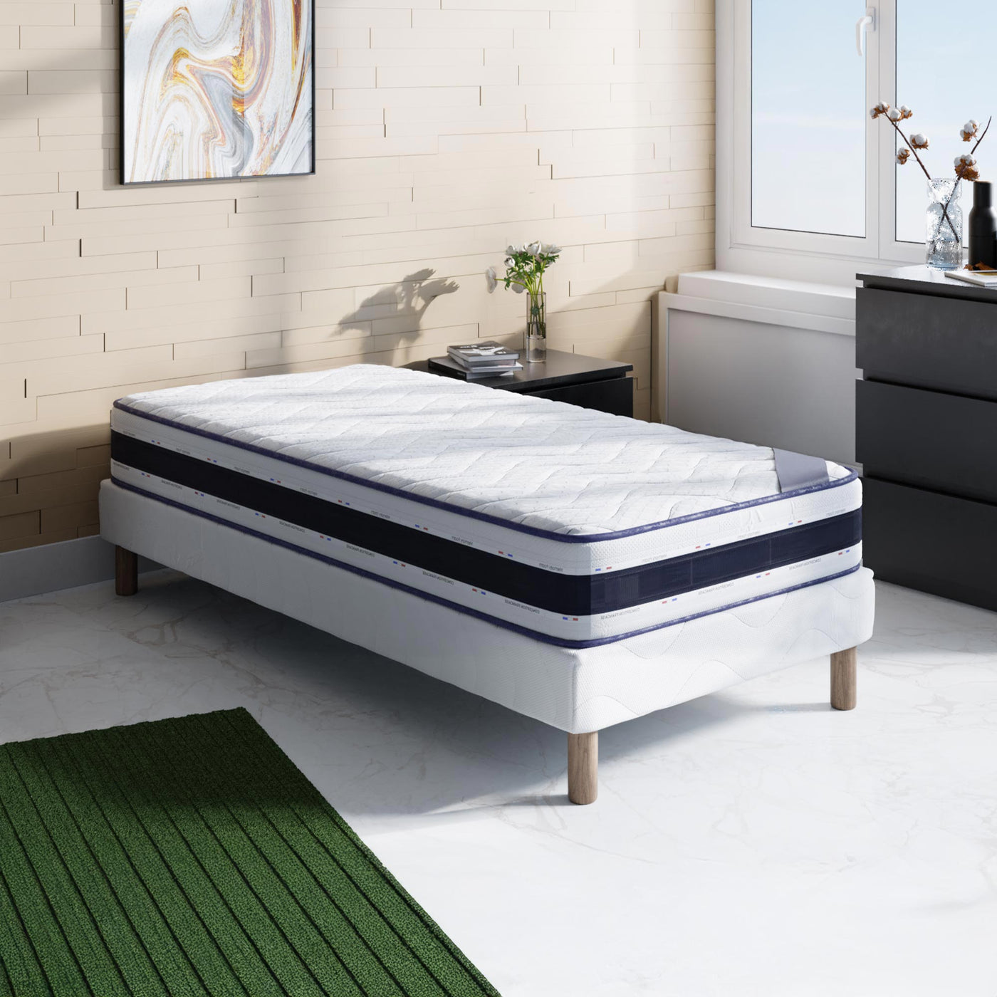 MATIAS Matelas mémoire de forme épaisseur 22 cm - 90x190 cm