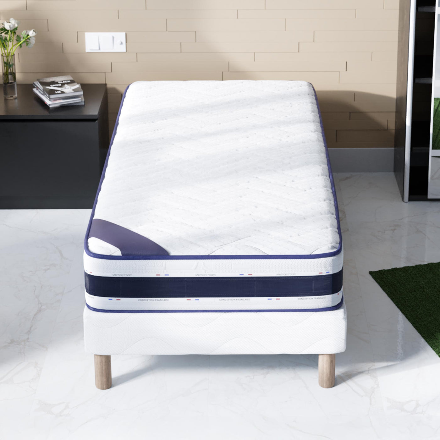 MATIAS Matelas mémoire de forme épaisseur 22 cm - 90x190 cm