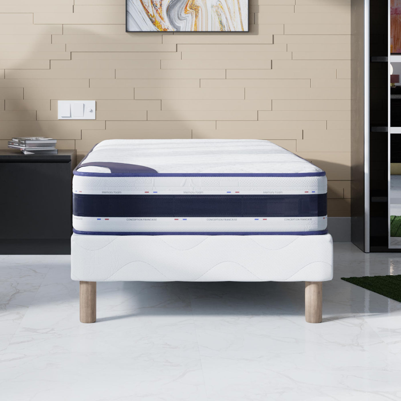 MATIAS Matelas mémoire de forme épaisseur 22 cm - 90x190 cm