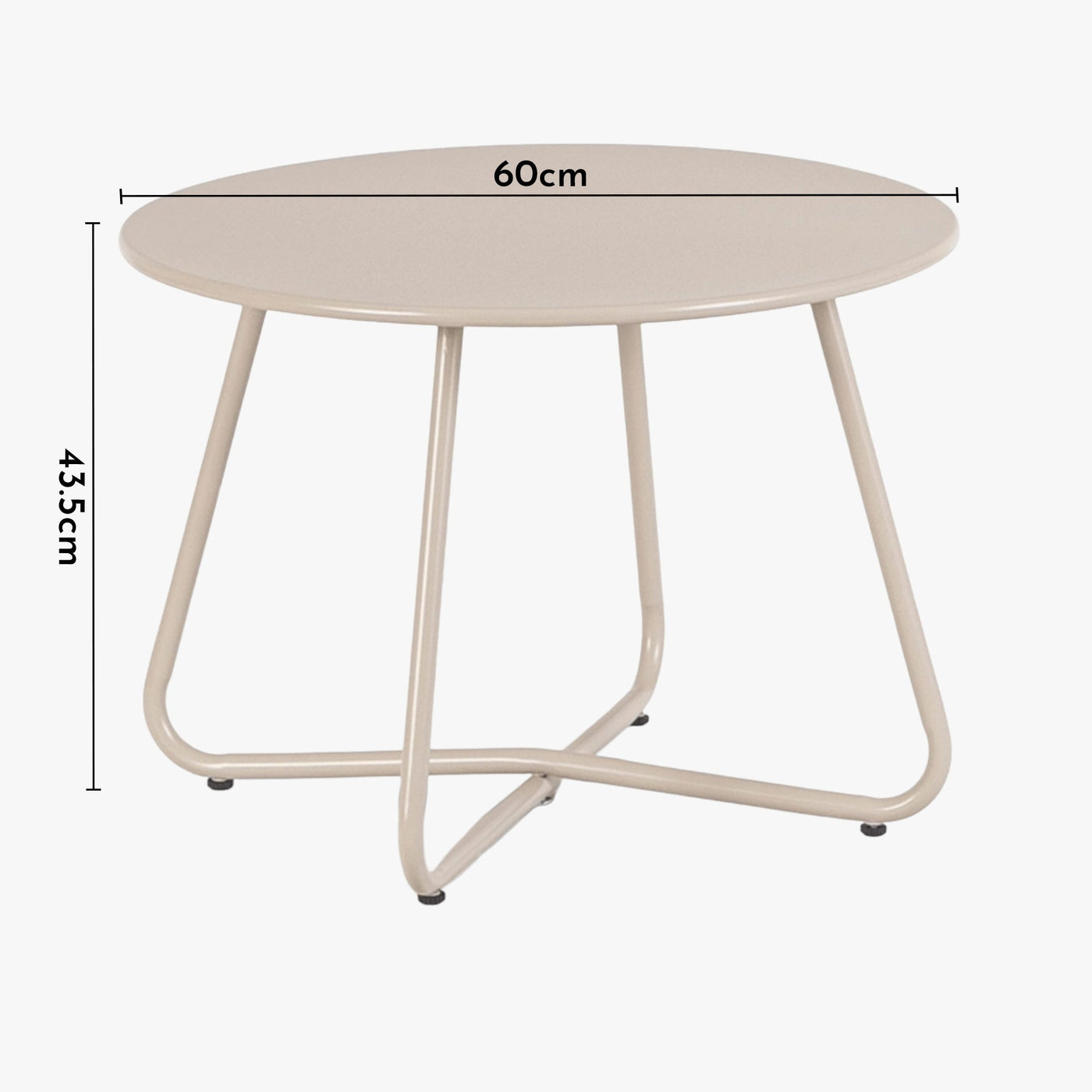MEGARA Ensemble de mobilier de jardin 4 places avec table en métal beige - Mobilier de jardin - Mobilier Deco