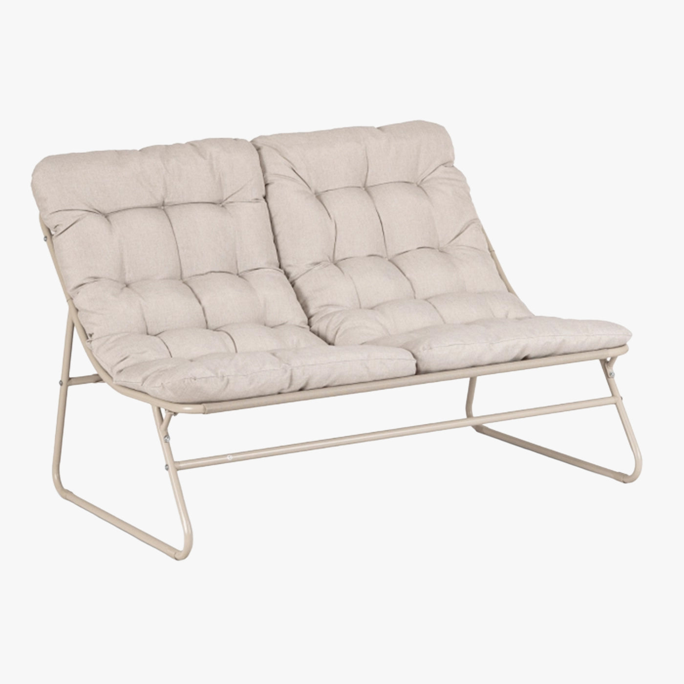 MEGARA Ensemble de mobilier de jardin 4 places avec table en métal beige