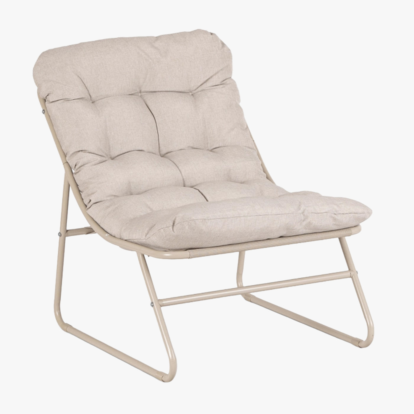 MEGARA Ensemble de mobilier de jardin 4 places avec table en métal beige