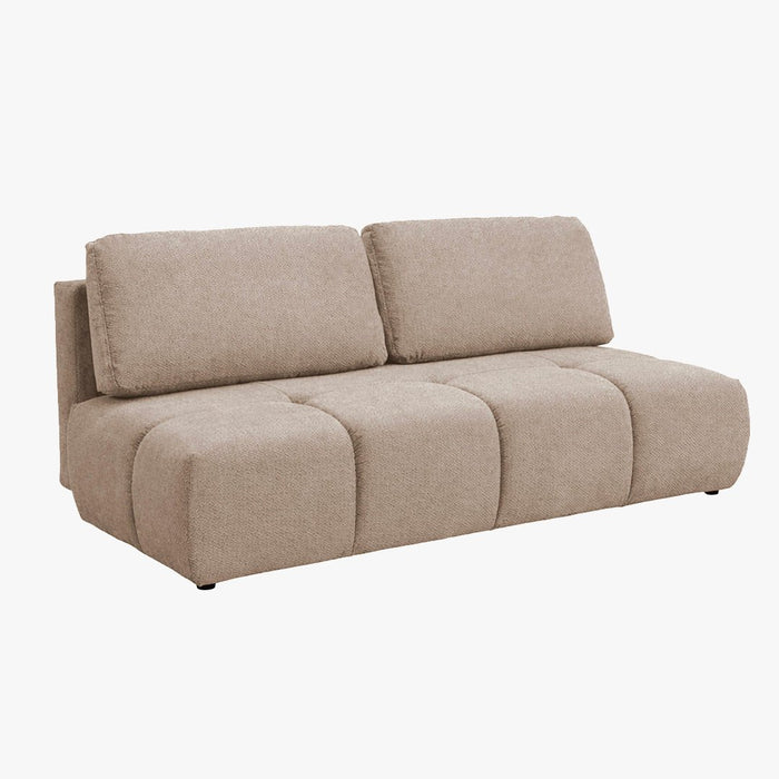 MELVA Canapé 3 places convertible avec coffre en tissu beige