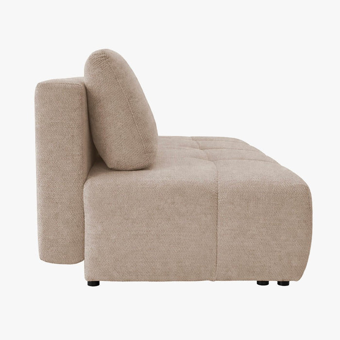 MELVA Canapé 3 places convertible avec coffre en tissu beige