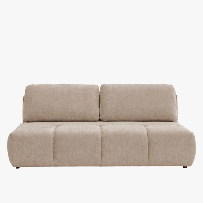 MELVA Canapé 3 places convertible avec coffre en tissu beige