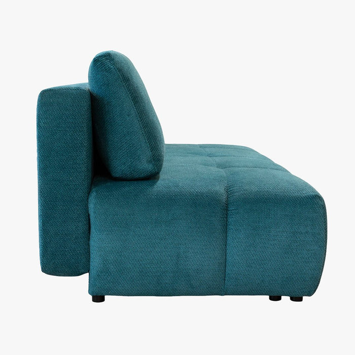 MELVA Canapé 3 places convertible avec coffre en tissu bleu