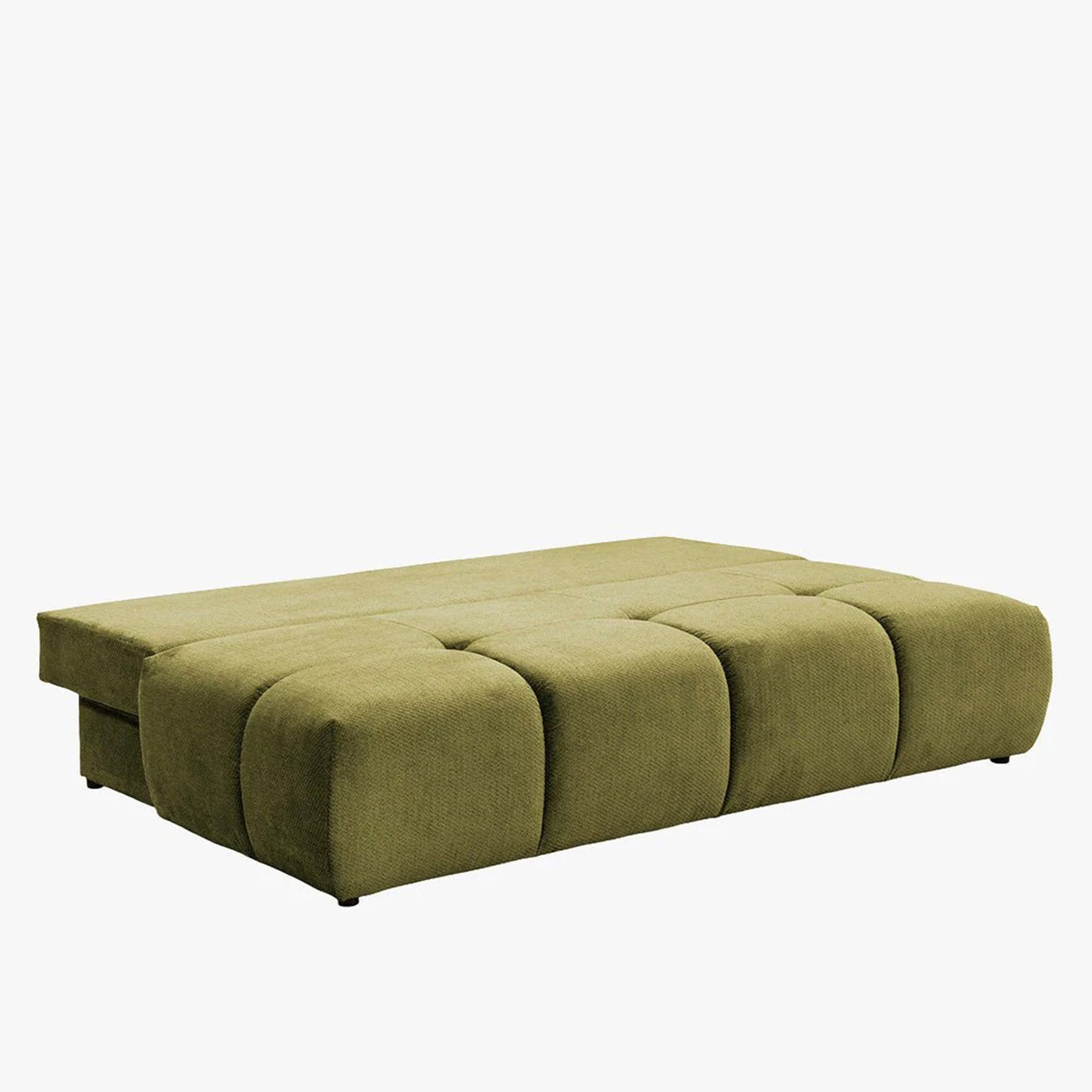 MELVA Canapé 3 places convertible avec coffre en tissu vert - Canapés convertibles - Mobilier Deco