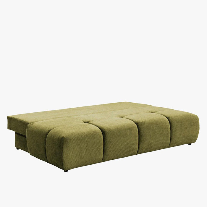MELVA Canapé 3 places convertible avec coffre en tissu vert