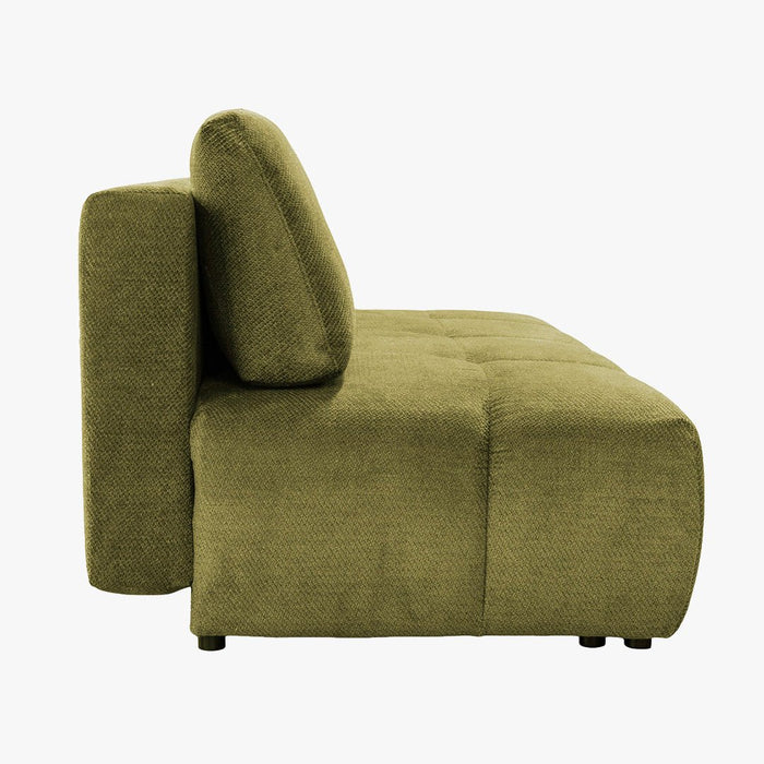 MELVA Canapé 3 places convertible avec coffre en tissu vert