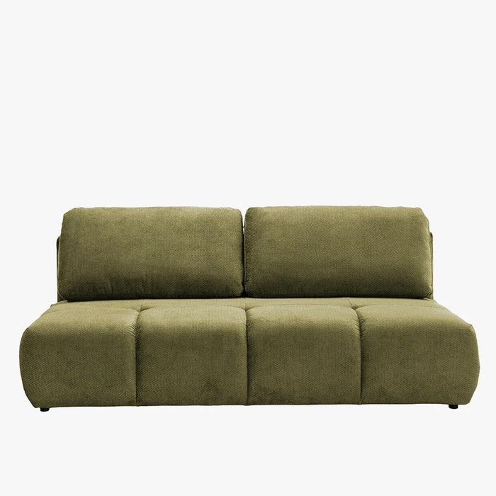 MELVA Canapé 3 places convertible avec coffre en tissu vert