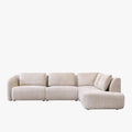 MERYA Canapé d'angle modulable en tissu beige - Angle droit