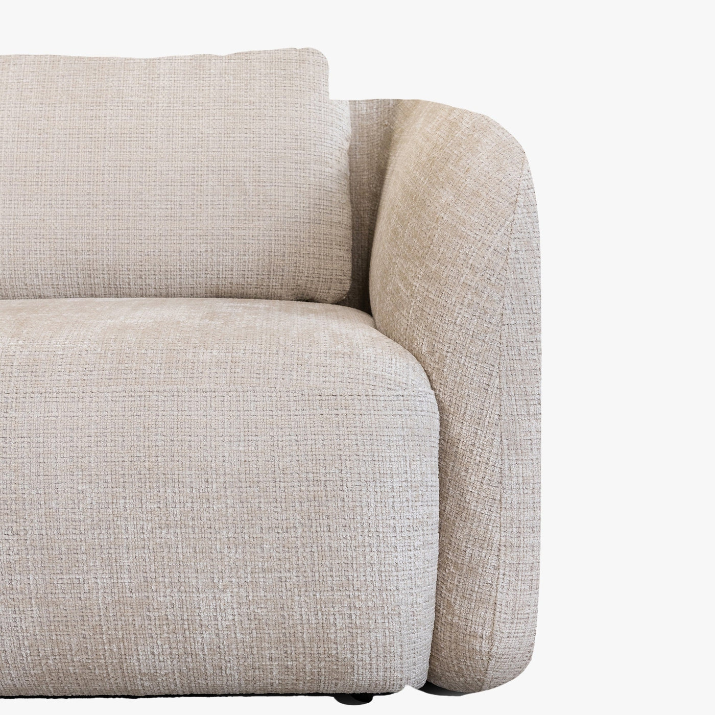 MERYA Canapé d'angle modulable en tissu beige - Angle gauche - Canapés d'angle - Mobilier Deco