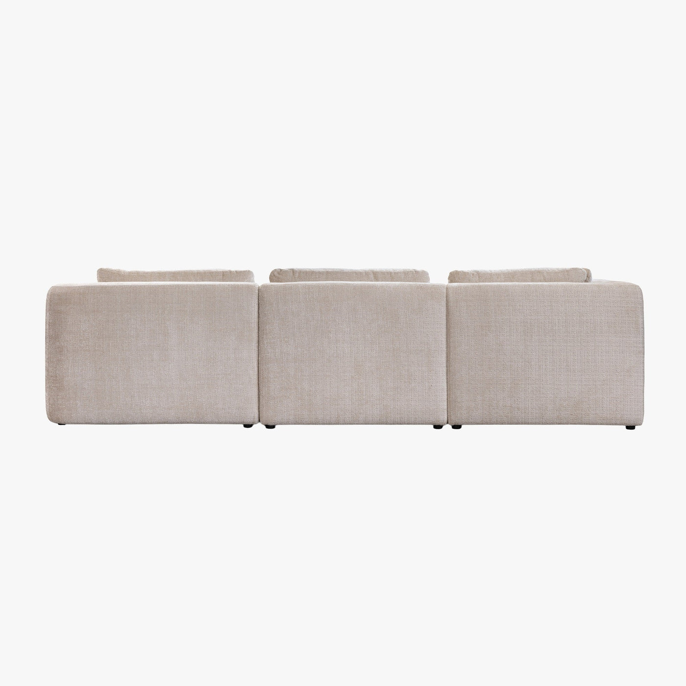 MERYA Canapé d'angle modulable en tissu beige - Angle gauche - Canapés d'angle - Mobilier Deco