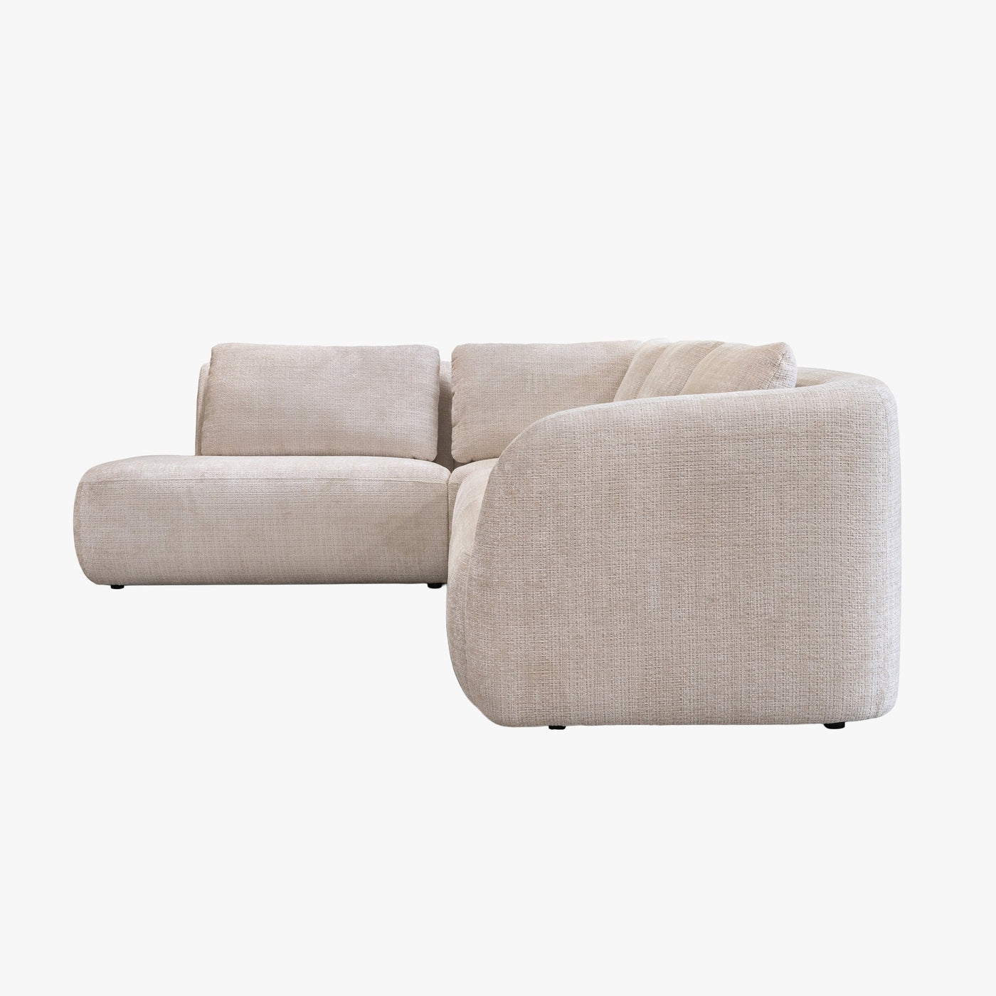 MERYA Canapé d'angle modulable en tissu beige - Angle gauche - Canapés d'angle - Mobilier Deco